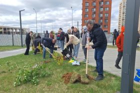Ученики и преподаватели школы №2083 провели субботник. Фото: официальная страница школы №2083 в социальных сетях