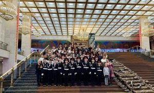 Ученики кадетского класса школы №2109 завоевали второе место на конкурсе «Смотр строя и песни. Марш Победителям!». Фото: официальная страница школы №2109 в социальных сетях